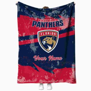 customized florida panthers grunge streaks red blanket best selling
