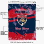 customized florida panthers grunge streaks red blanket best selling