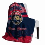 customized florida panthers grunge streaks red blanket best selling