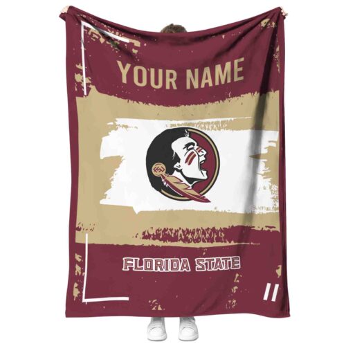 customized florida state seminoles paint strokes garnet white blanket best selling