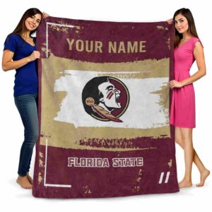 customized florida state seminoles paint strokes garnet white blanket fashion forward