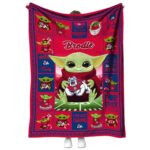 customized fresno state bulldogs baby yoda red blanket best selling