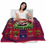 customized fresno state bulldogs baby yoda red blanket best selling