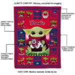 customized fresno state bulldogs baby yoda red blanket best selling