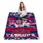 customized fresno state bulldogs floral stripes red white blanket best selling