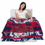 customized fresno state bulldogs floral stripes red white blanket best selling