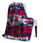 customized fresno state bulldogs floral stripes red white blanket best selling