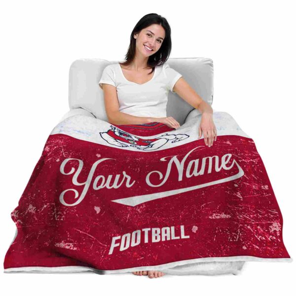 customized fresno state bulldogs grunge texture red white blanket latest model