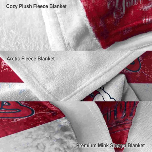 customized fresno state bulldogs grunge texture red white blanket premium grade