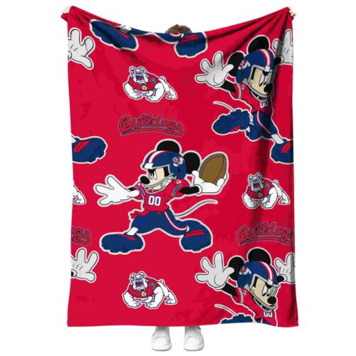 customized fresno state bulldogs mickey red blanket best selling