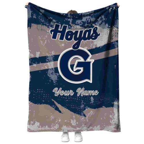 customized georgetown hoyas grunge streaks blue blanket best selling