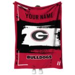customized georgia bulldogs paint strokes red white blanket best selling