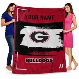 customized georgia bulldogs paint strokes red white blanket fashion forward
