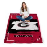 customized georgia bulldogs paint strokes red white blanket best selling
