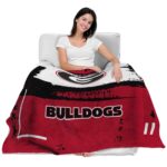 customized georgia bulldogs paint strokes red white blanket best selling