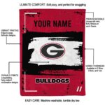 customized georgia bulldogs paint strokes red white blanket best selling