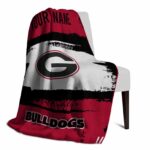 customized georgia bulldogs paint strokes red white blanket best selling