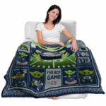 customized georgia southern eagles baby yoda blue blanket latest model