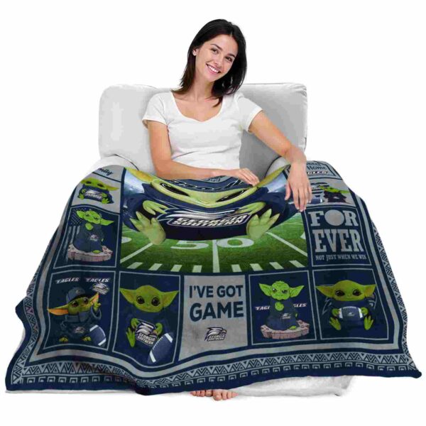customized georgia southern eagles baby yoda blue blanket latest model