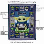 customized georgia southern eagles baby yoda blue blanket new arrival