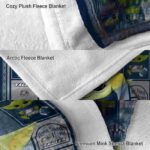 customized georgia southern eagles baby yoda blue blanket premium grade