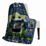 customized georgia southern eagles baby yoda blue blanket top rated