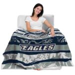 customized georgia southern eagles floral stripes blue white blanket latest model