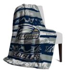 customized georgia southern eagles floral stripes blue white blanket top rated