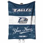 customized georgia southern eagles grunge texture blue white blanket best selling