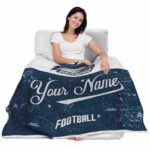 customized georgia southern eagles grunge texture blue white blanket best selling