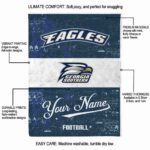 customized georgia southern eagles grunge texture blue white blanket best selling