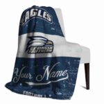 customized georgia southern eagles grunge texture blue white blanket best selling