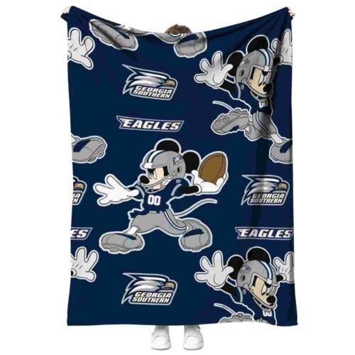 customized georgia southern eagles mickey blue blanket best selling