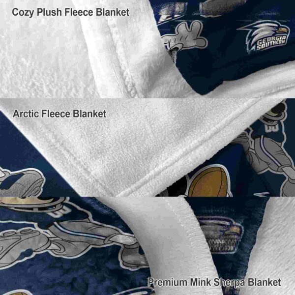 customized georgia southern eagles mickey blue blanket premium grade