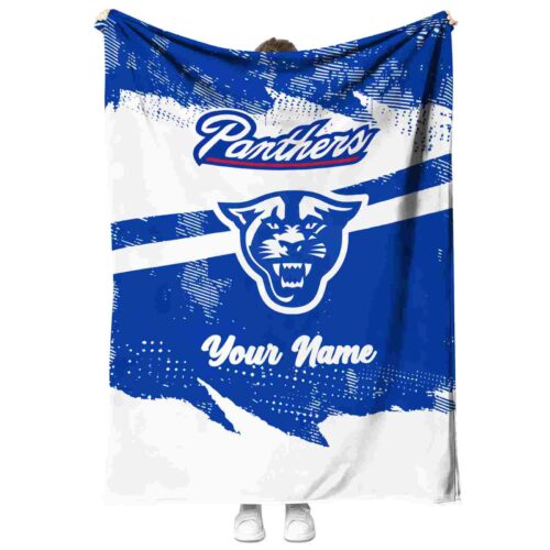 customized georgia state panthers grunge streaks blue blanket best selling