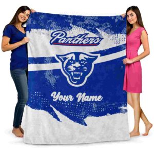 customized georgia state panthers grunge streaks blue blanket fashion forward