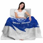 customized georgia state panthers grunge streaks blue blanket best selling