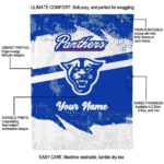 customized georgia state panthers grunge streaks blue blanket best selling
