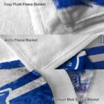 customized georgia state panthers grunge streaks blue blanket best selling