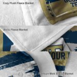 customized georgia tech yellow jackets paint strokes gold white blanket best selling