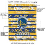 customized golden state warriors floral stripes blue white blanket best selling