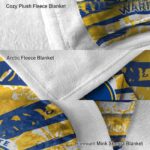 customized golden state warriors floral stripes blue white blanket best selling