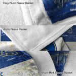 customized golden state warriors grunge texture blue white blanket best selling