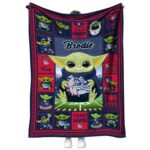 customized gonzaga bulldogs baby yoda blue blanket best selling