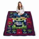 customized gonzaga bulldogs baby yoda blue blanket best selling