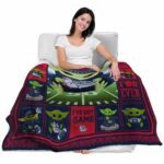 customized gonzaga bulldogs baby yoda blue blanket best selling