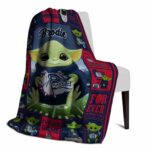 customized gonzaga bulldogs baby yoda blue blanket best selling