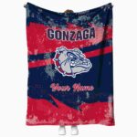 customized gonzaga bulldogs grunge streaks blue blanket best selling