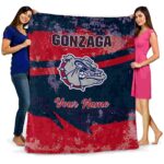 customized gonzaga bulldogs grunge streaks blue blanket best selling