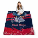 customized gonzaga bulldogs grunge streaks blue blanket best selling